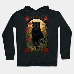 Black Panther and Roses - Big cat design Hoodie